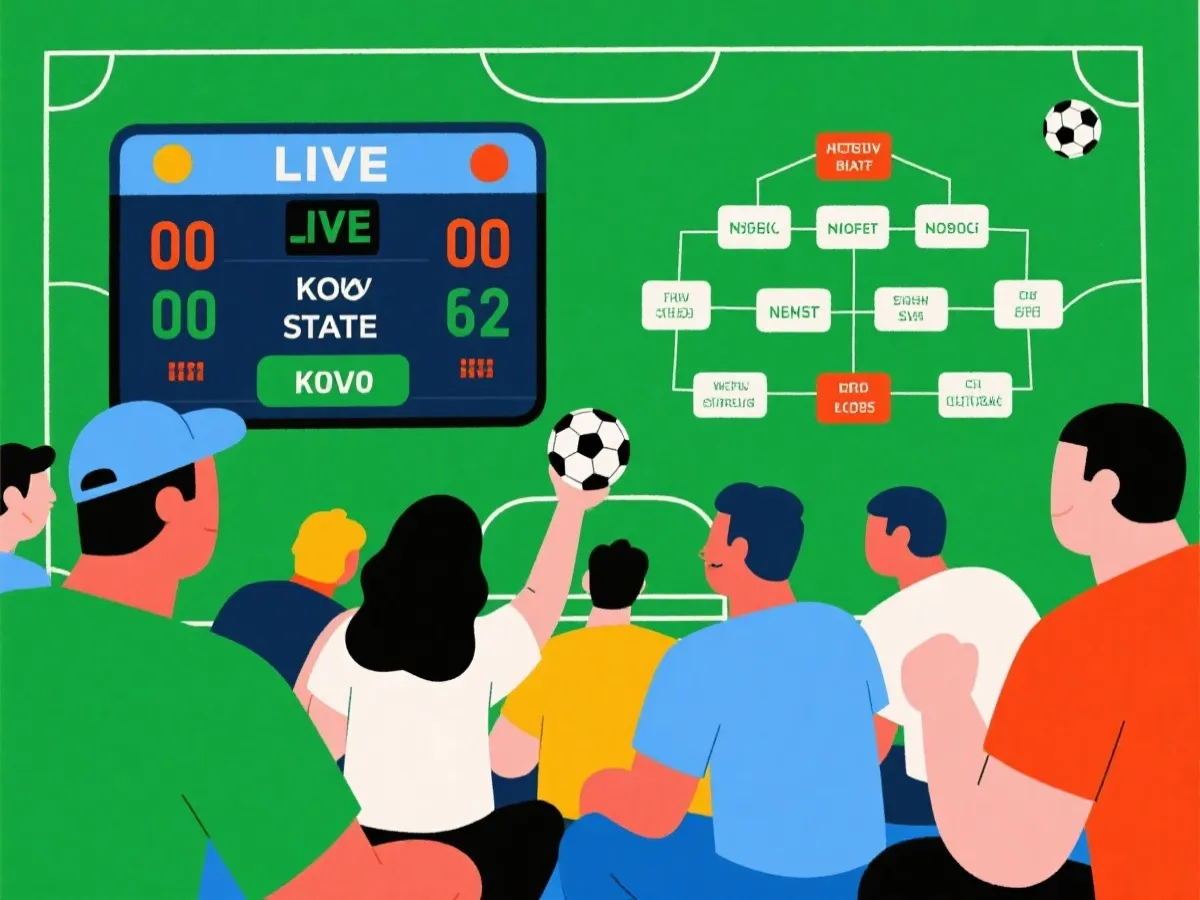 淘汰賽即時比分與晉級路線示意